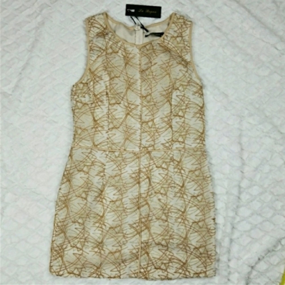 La Reyna Gold and Cream Dress